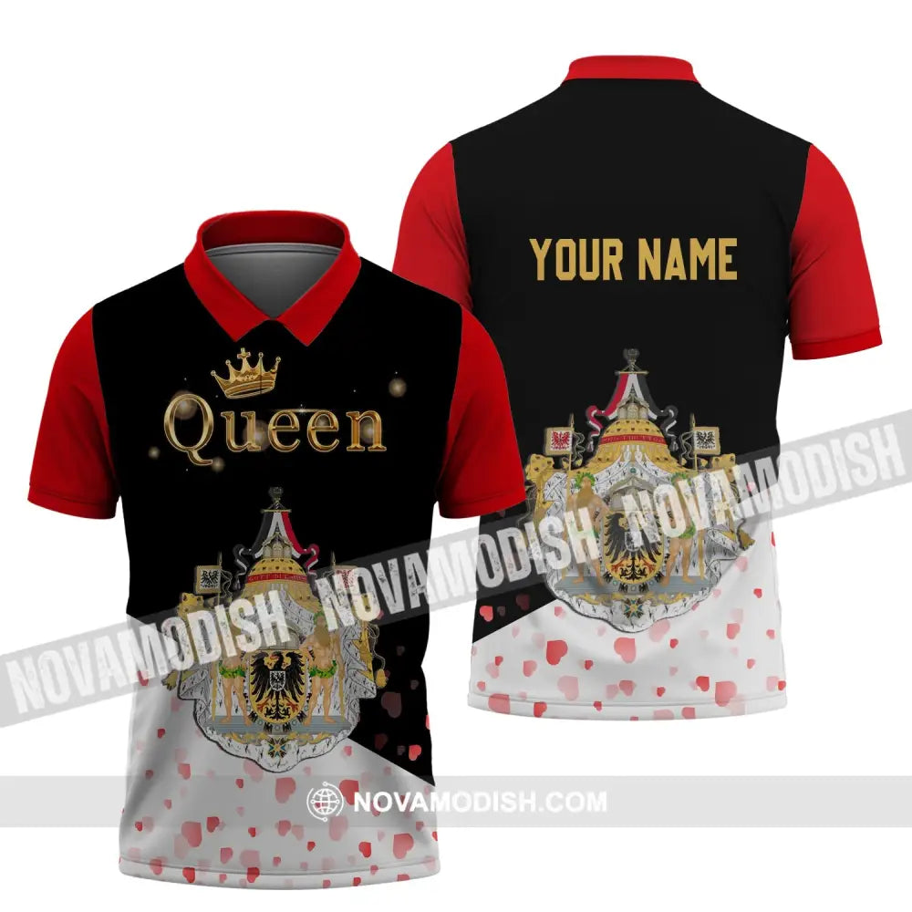 Unisex Shirt - Custom Name Shirt - Germany Queen Valentine Shirt Polo Shirt / S T-shirt