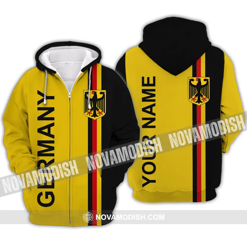 Unisex Shirt - Custom Name Shirt - Germany Straight All Over Style Name Shirt Zipper Hoodie / S T-shirt