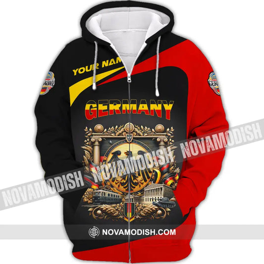 Unisex Shirt Custom Name Germany T-Shirt German Love Gift Zipper Hoodie / S