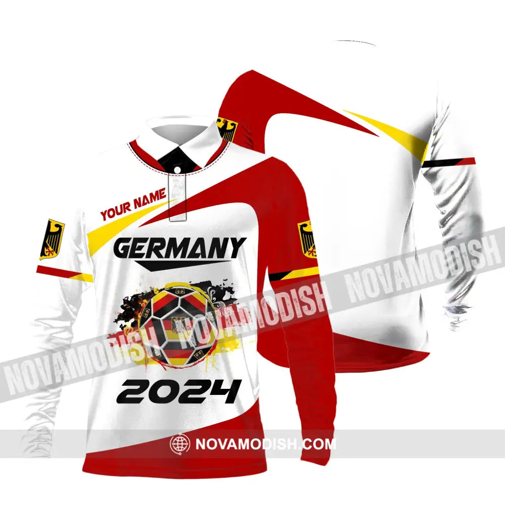 Unisex Shirt Custom Name Germany T-Shirt German Polo Love Gift Long Sleeve / S