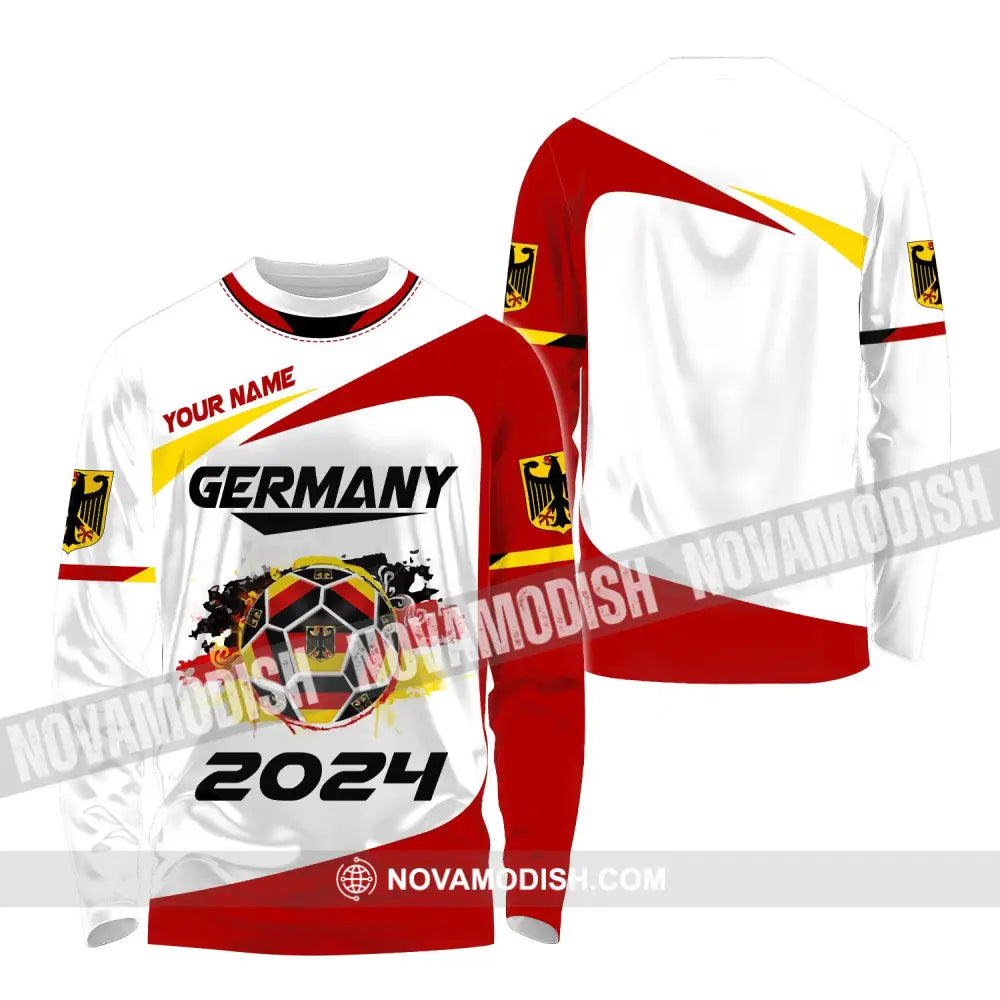 Unisex Shirt Custom Name Germany T-Shirt German Polo Love Gift Long Sleeve / S
