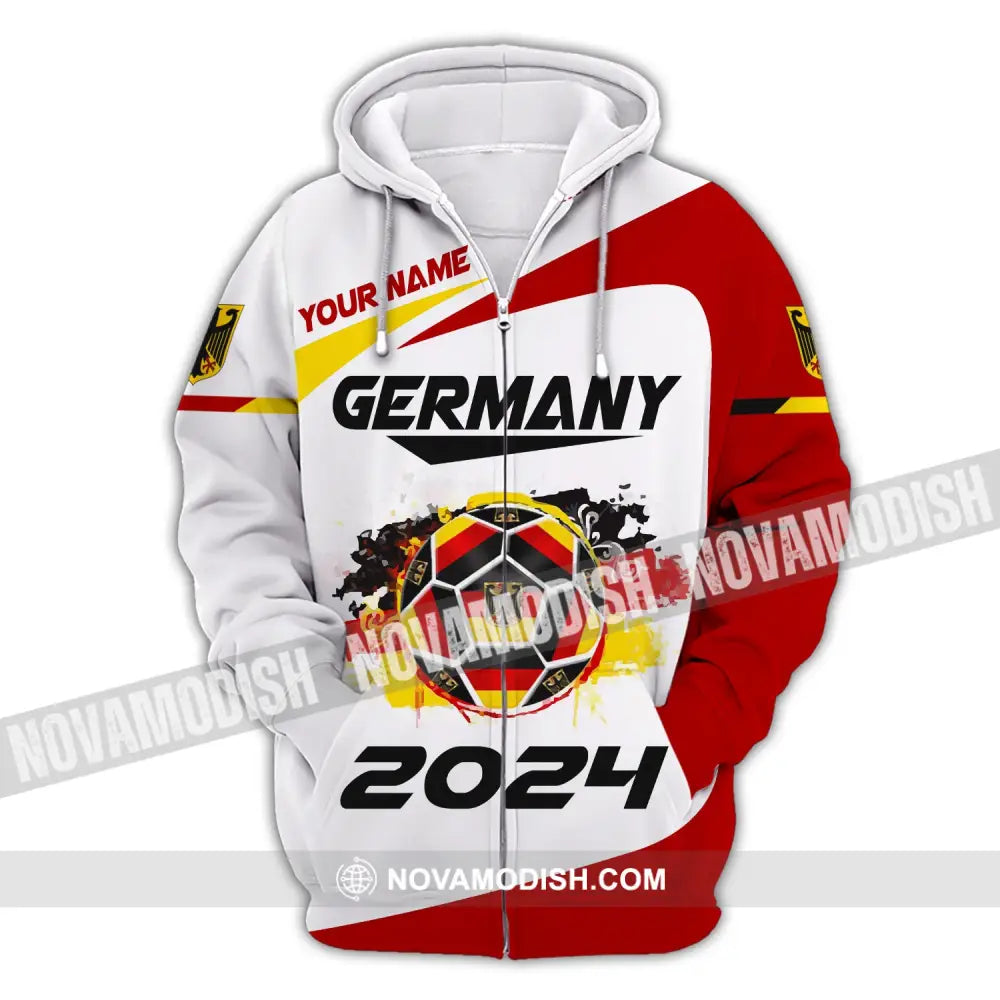 Unisex Shirt Custom Name Germany T-Shirt German Polo Love Gift Zipper Hoodie / S