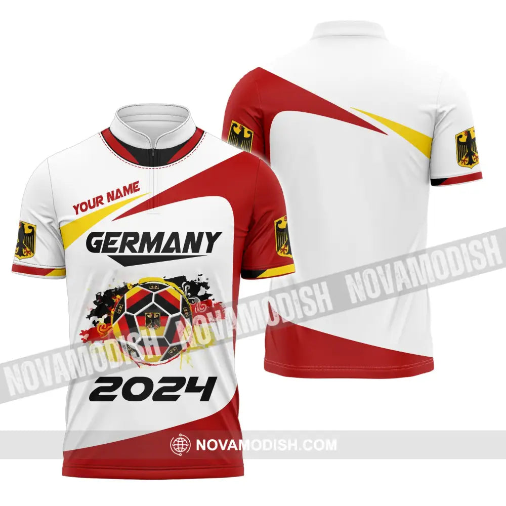 Unisex Shirt Custom Name Germany T-Shirt German Polo Love Gift Zipper / S