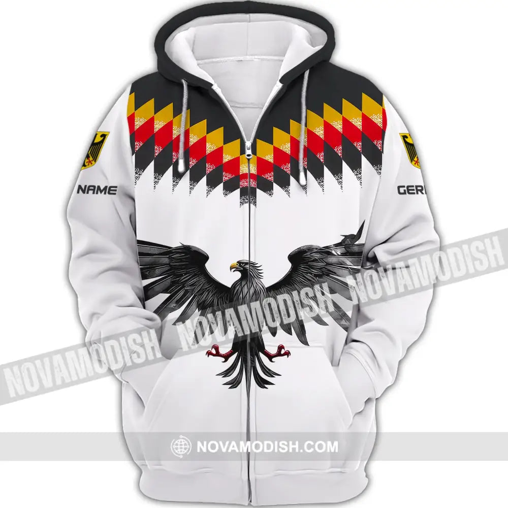 Unisex Shirt Custom Name Germany T-Shirt German Pride Gift Zipper Hoodie / S