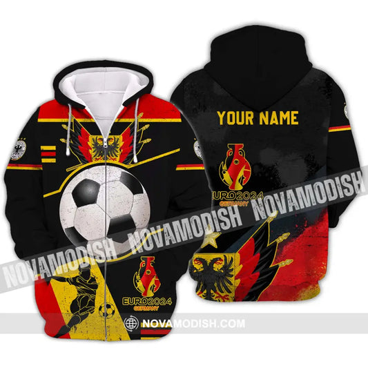 Unisex Shirt - Custom Name Shirt Germany Team Euro 2024 Zipper Hoodie / S T-shirt