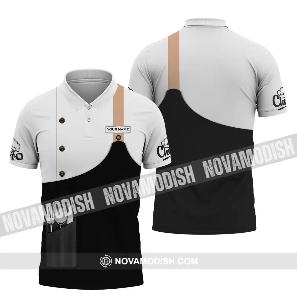 Unisex Shirt - Custom Name Shirt - Gift For Baker Kitchen Custom Name Shirt For Chef Knife Fork Spoon Polo Shirt / S