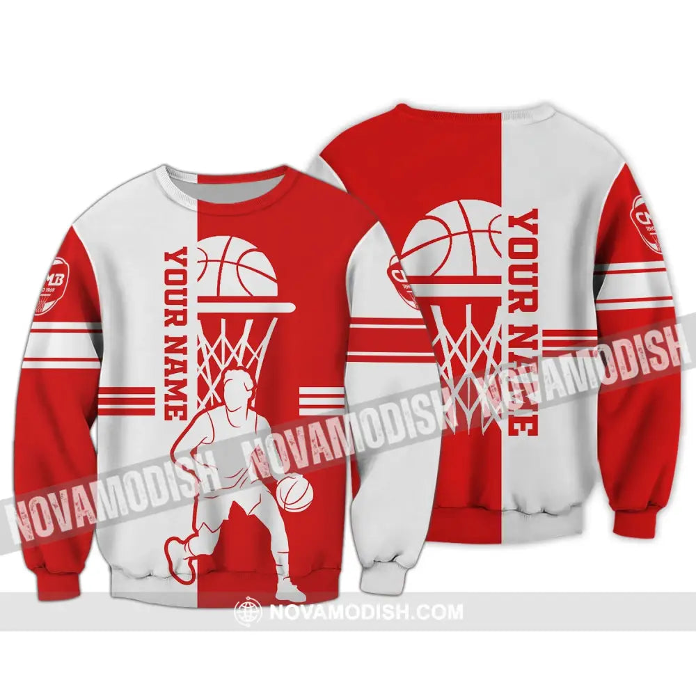 Unisex Shirt - Custom Name Shirt - Gift For Basketball Player Custom Name Basketball Star Shirt Long Sleeve / S T-shirt