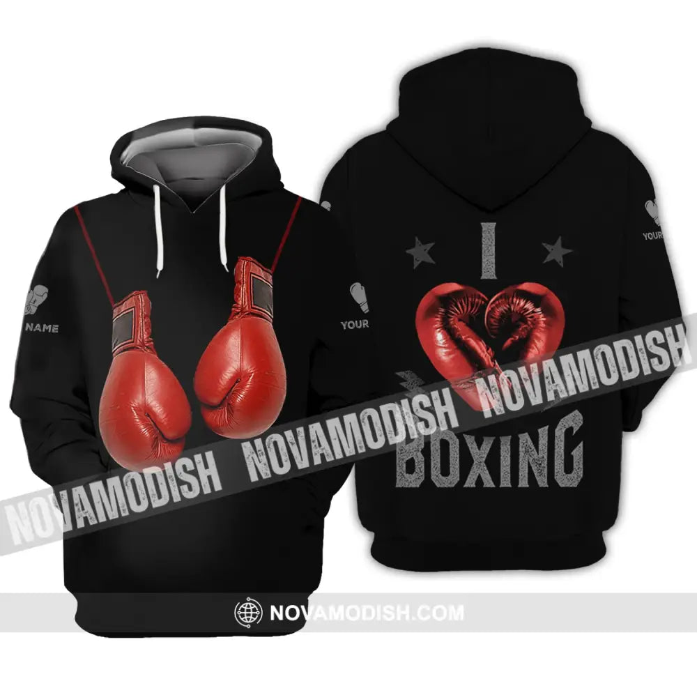 Unisex Shirt - Custom Name Shirt - Gift For Boxing Lover Custom Boxing Name Shirt Hoodie / S T-shirt