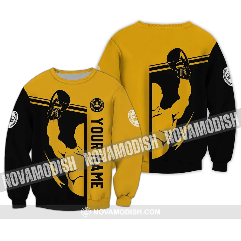 Unisex Shirt - Custom Name Shirt - Gift For Boxing Lover Logo Name Shirt Long Sleeve / S T-shirt