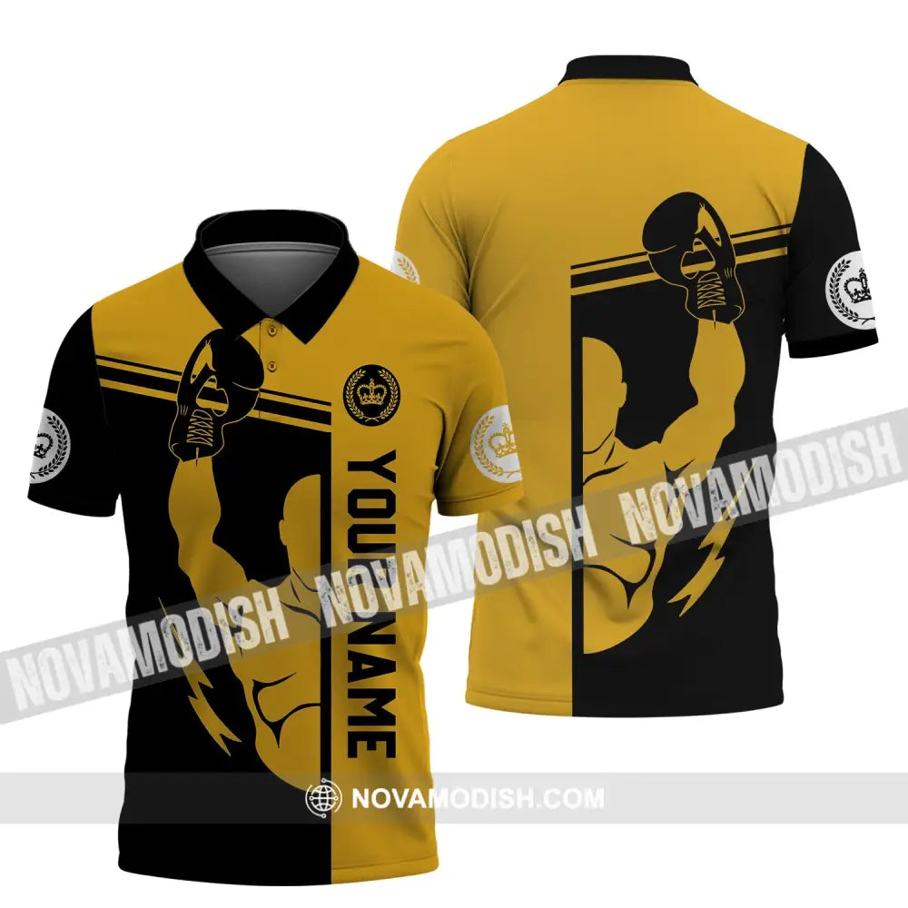 Unisex Shirt - Custom Name Shirt - Gift For Boxing Lover Logo Name Shirt Polo Shirt / S T-shirt