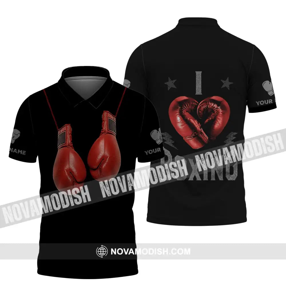 Unisex Shirt - Custom Name Shirt - Gift For Boxing Lover Custom Boxing Name Shirt Polo Shirt / S T-shirt