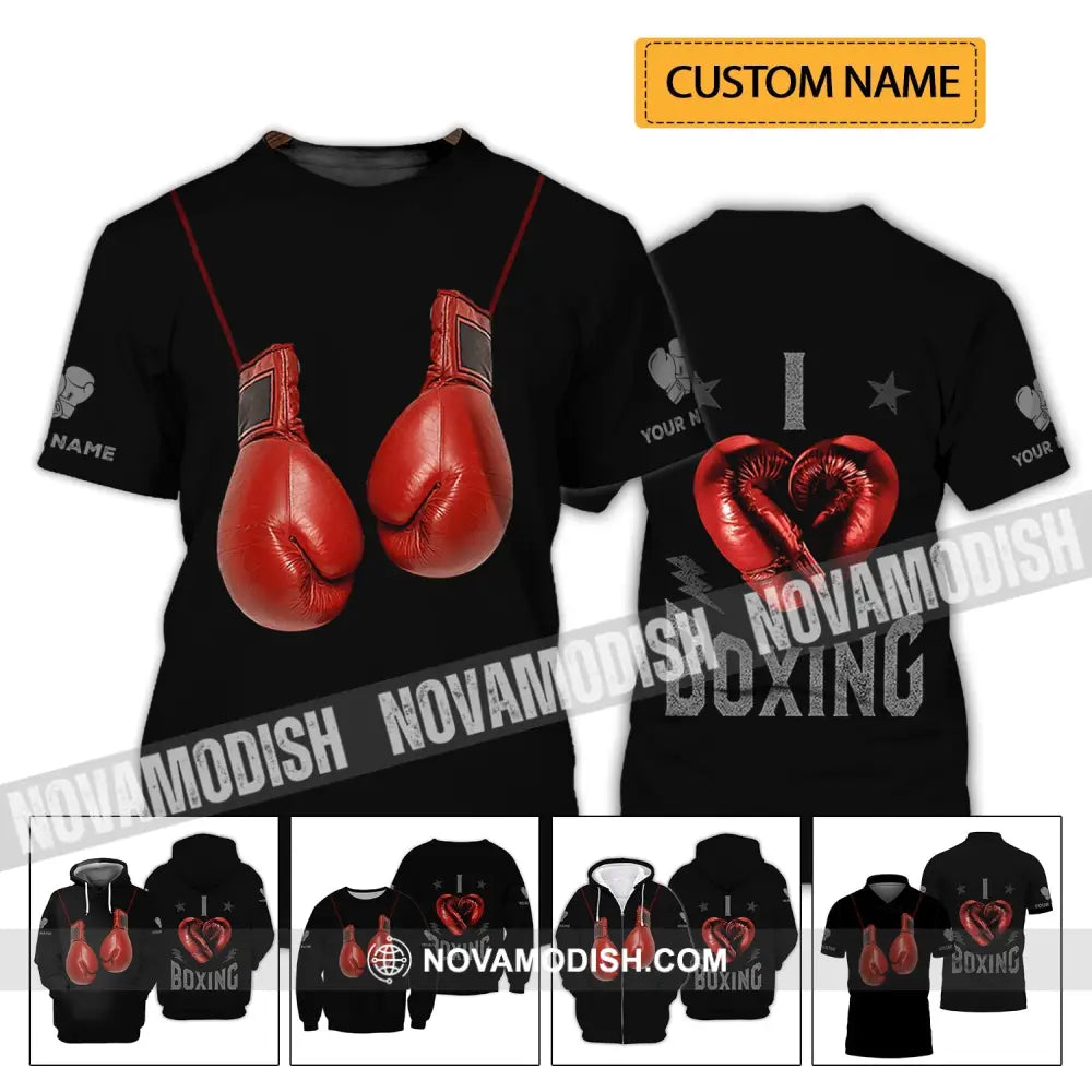 Unisex Shirt - Custom Name Shirt - Gift For Boxing Lover Custom Boxing Name Shirt T-shirt