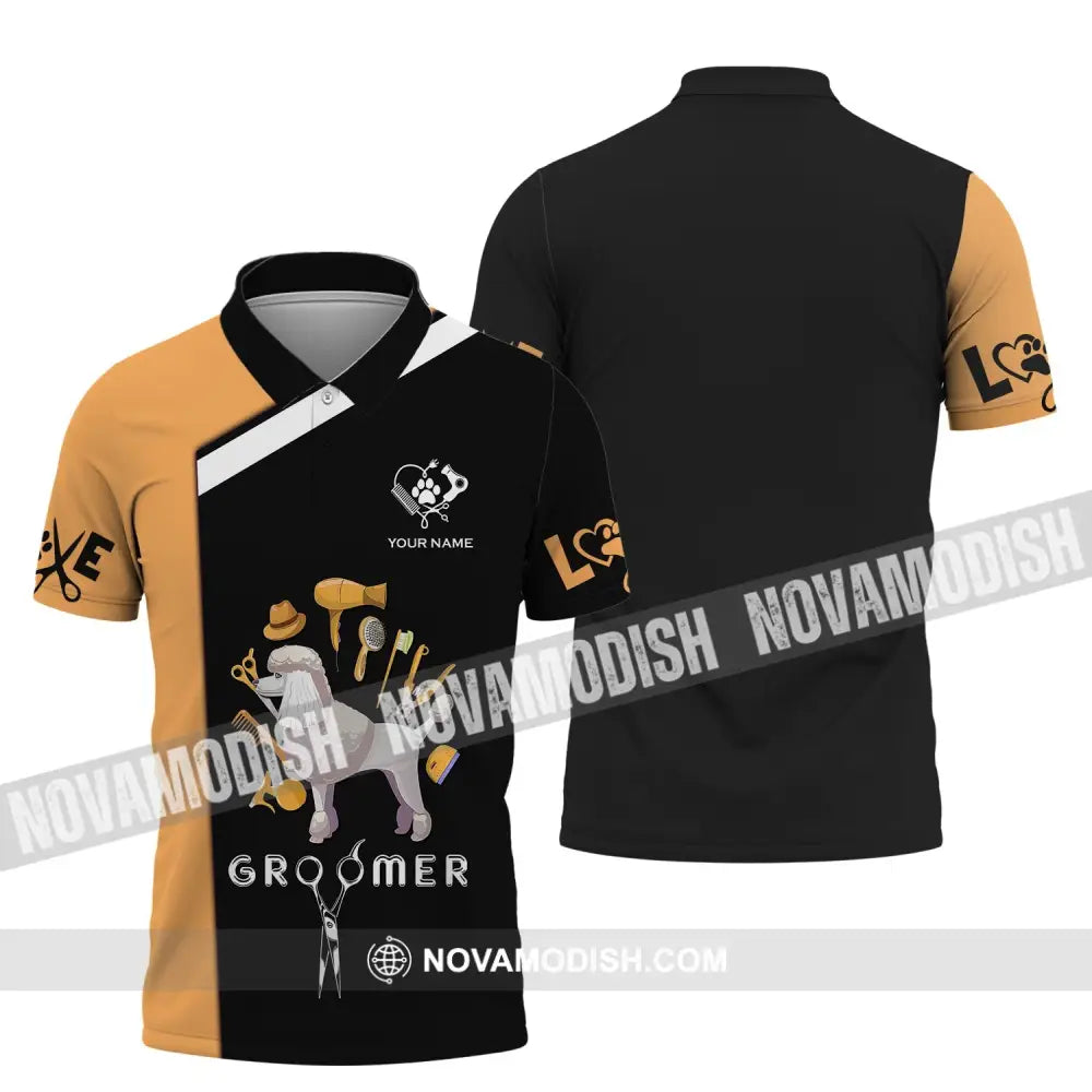 Unisex Shirt - Custom Name Shirt - Gift For Groomer Custom Groomer Name Shirt Polo Shirt / S T-shirt