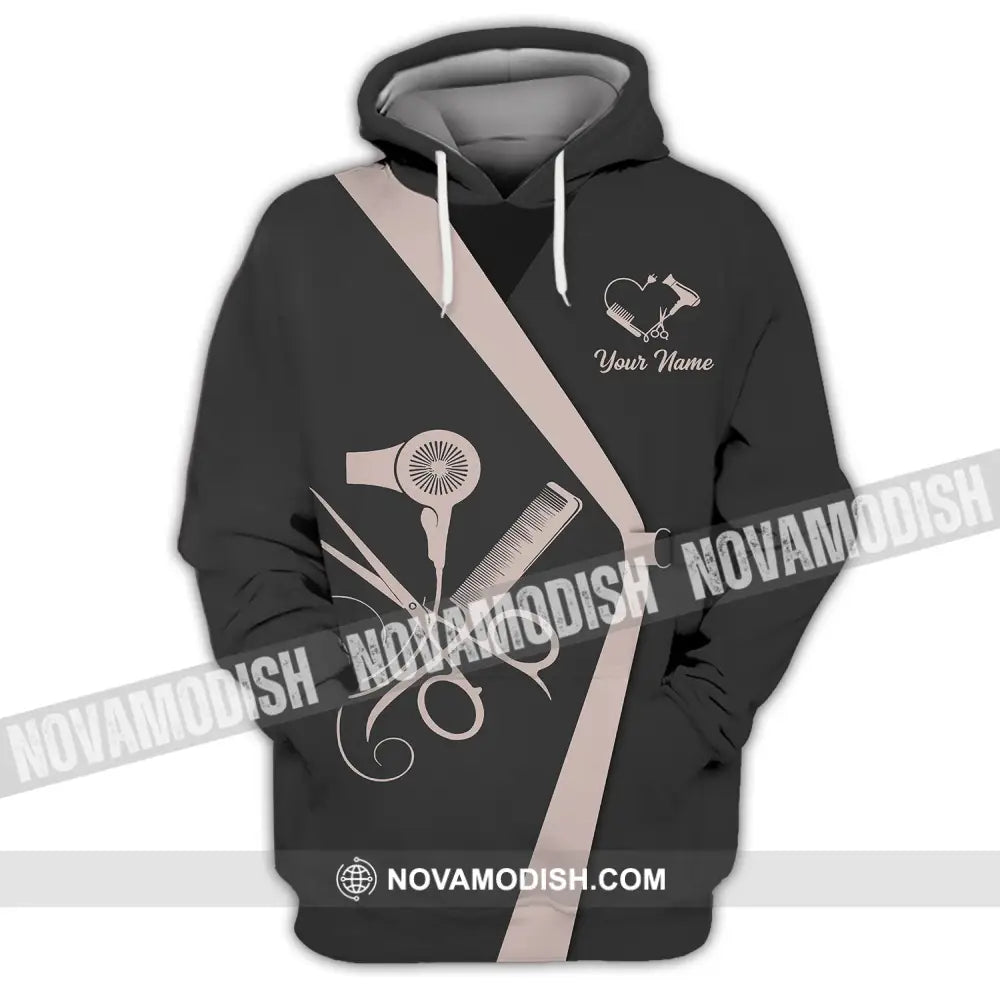 Unisex Shirt - Custom Name Shirt - Gift For Hairdresser Lover Custom Name Hairdresser Dark 3D Shirt Hoodie / S T-shirt