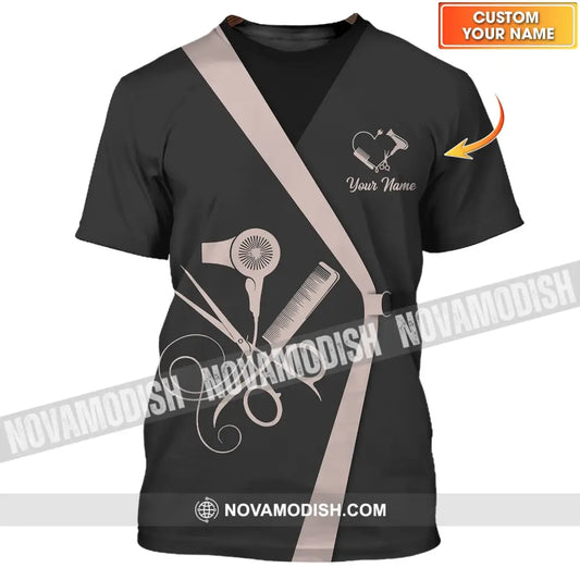 Unisex Shirt - Custom Name Shirt - Gift For Hairdresser Lover Custom Name Hairdresser Dark 3D Shirt T-shirt