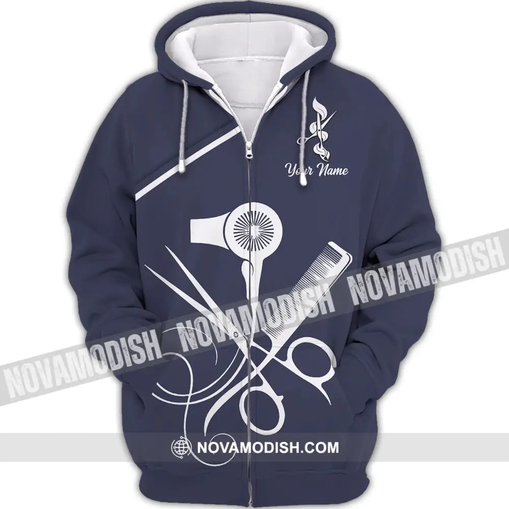 Unisex Shirt - Custom Name Shirt - Gift For Hairdresser Lover Custom Name Hairdresser Shirt Zipper Hoodie / S T-shirt
