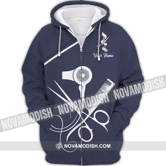 Unisex Shirt - Custom Name Shirt - Gift For Hairdresser Lover Custom Name Hairdresser Shirt Zipper Hoodie / S T-shirt