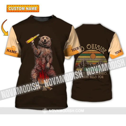 Unisex Shirt - Custom Name Shirt - Go Outside Worst Case Scenario A Bear Kills You T-shirt