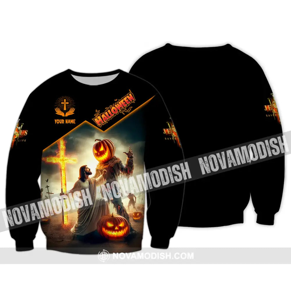 Unisex Shirt Custom Name God Halloween T-Shirt Gift For Long Sleeve / S T-Shirt