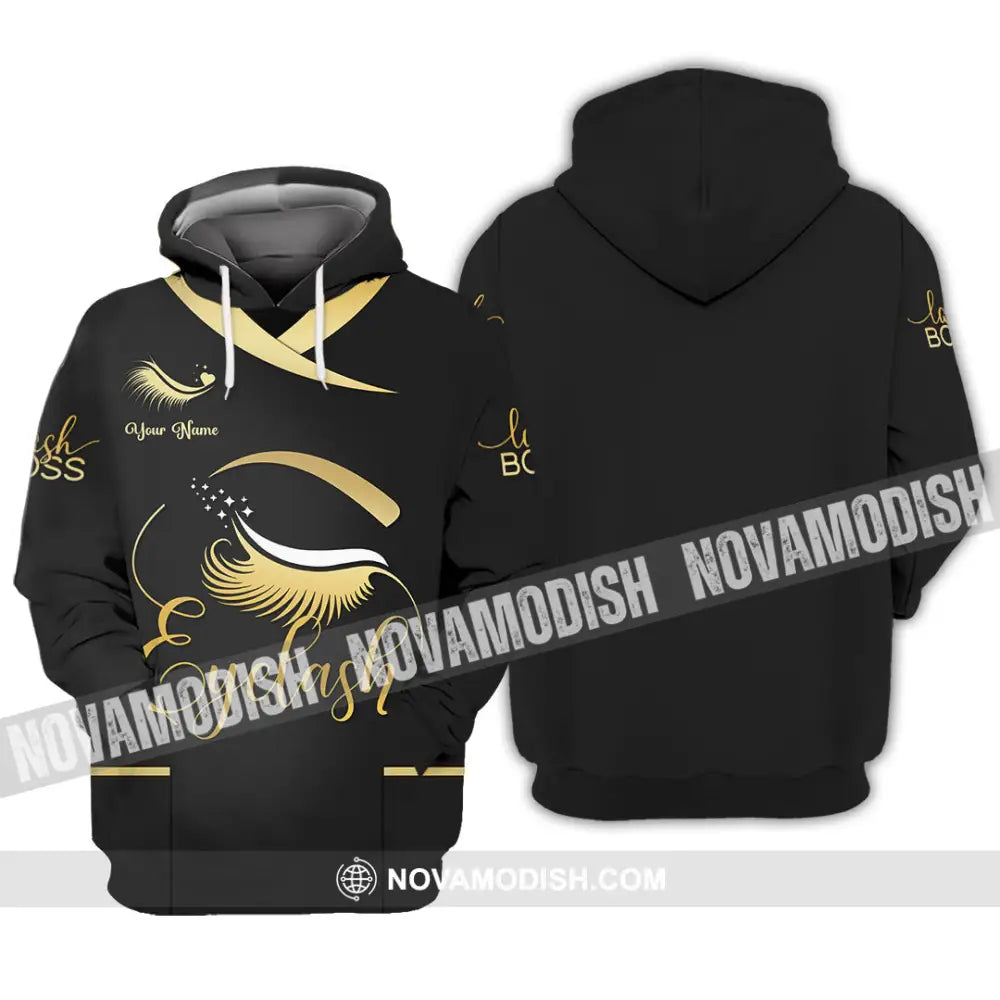 Unisex Shirt - Custom Name Golden Eyelash Shirt Hoodie / S T-shirt