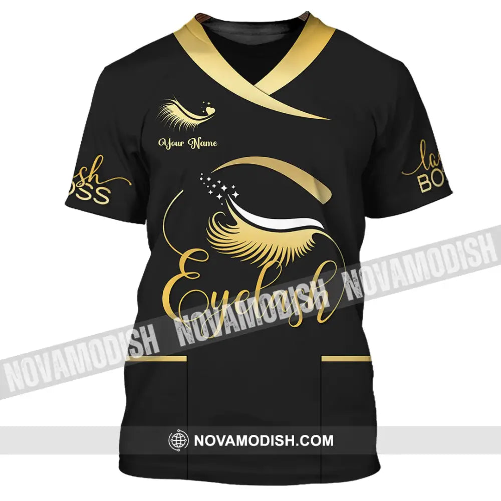 Unisex Shirt - Custom Name Golden Eyelash Shirt T-Shirt / S T-shirt
