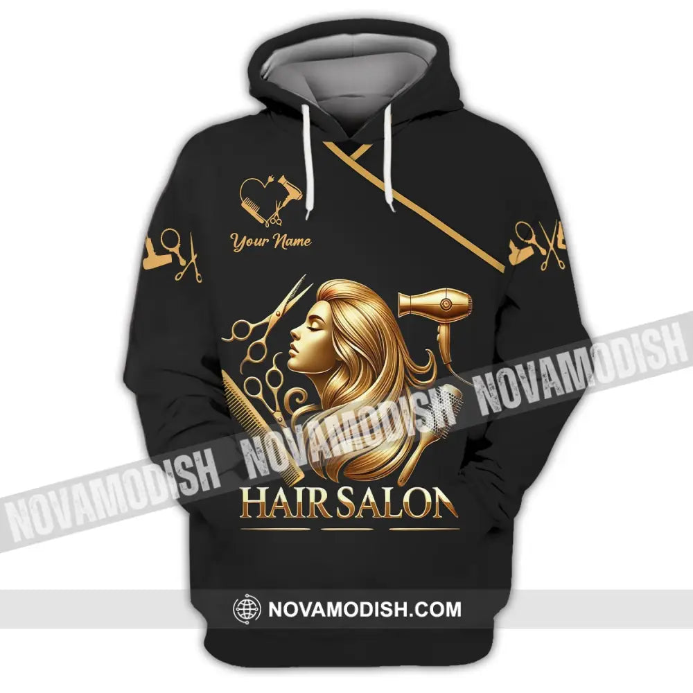 Unisex Shirt - Custom Name Golden Hair Salon Hoodie / S T-Shirt