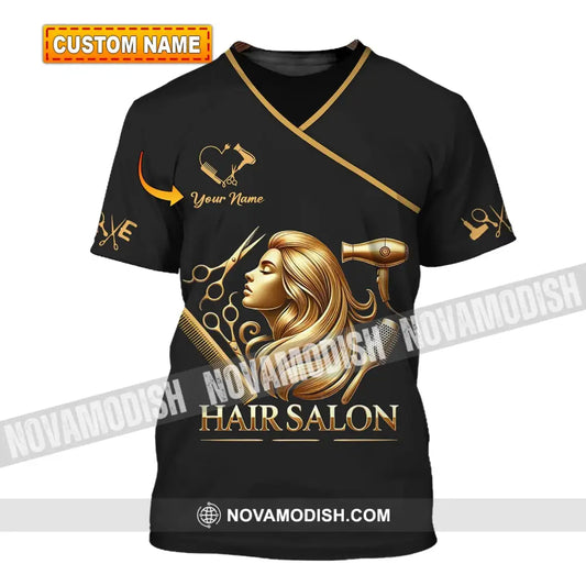 Unisex Shirt - Custom Name Golden Hair Salon T-Shirt