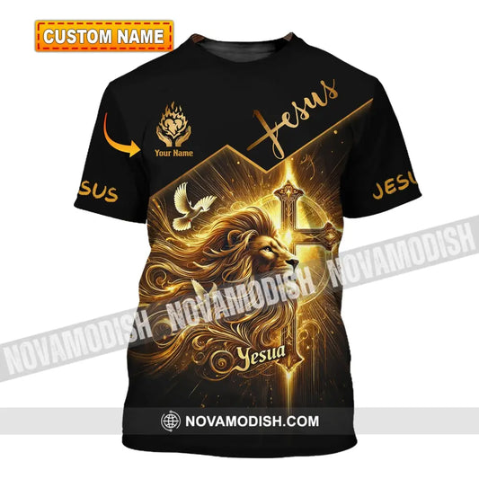 Unisex Shirt - Custom Name Golden Jesus T-Shirt