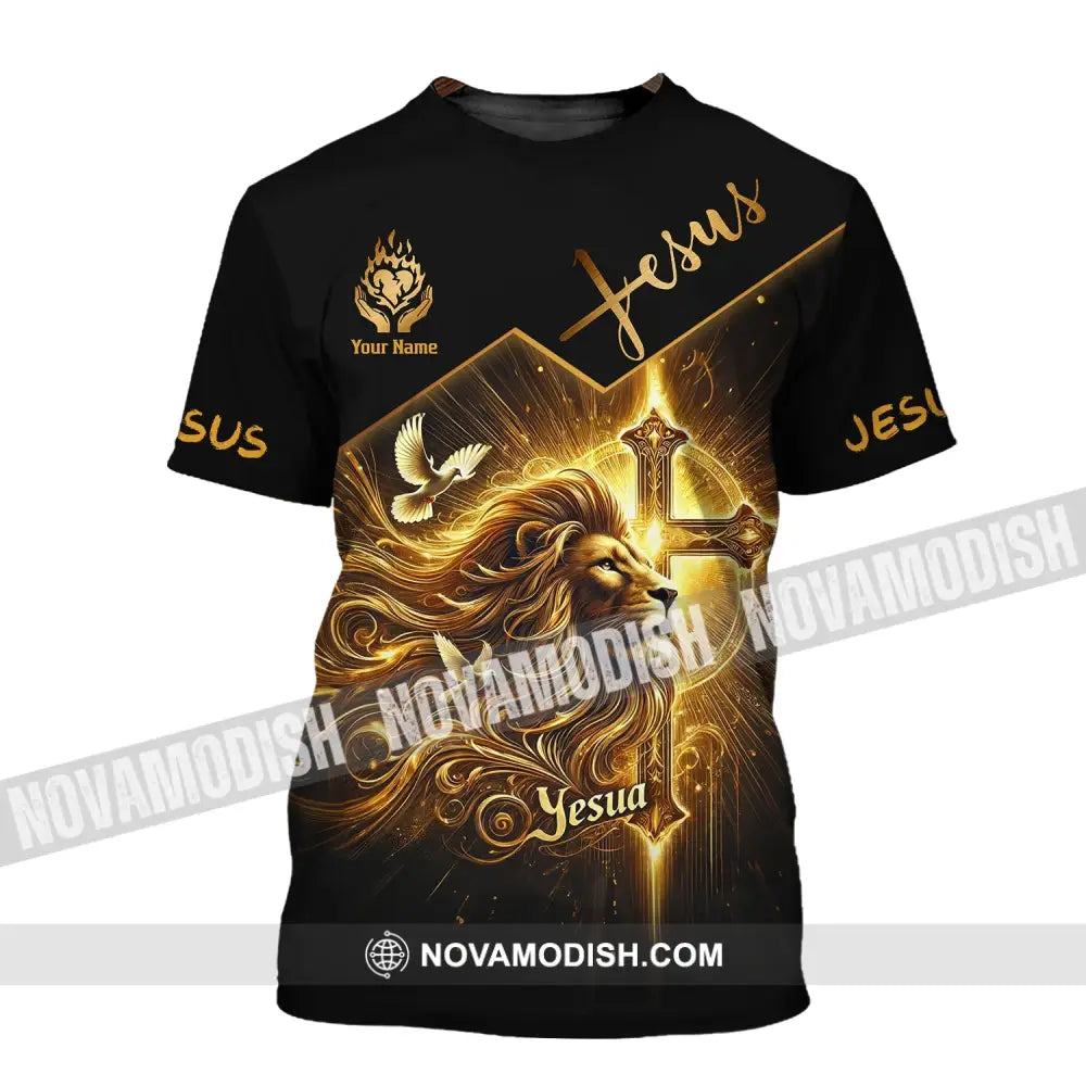 Unisex Shirt - Custom Name Golden Jesus T-Shirt / S T-Shirt