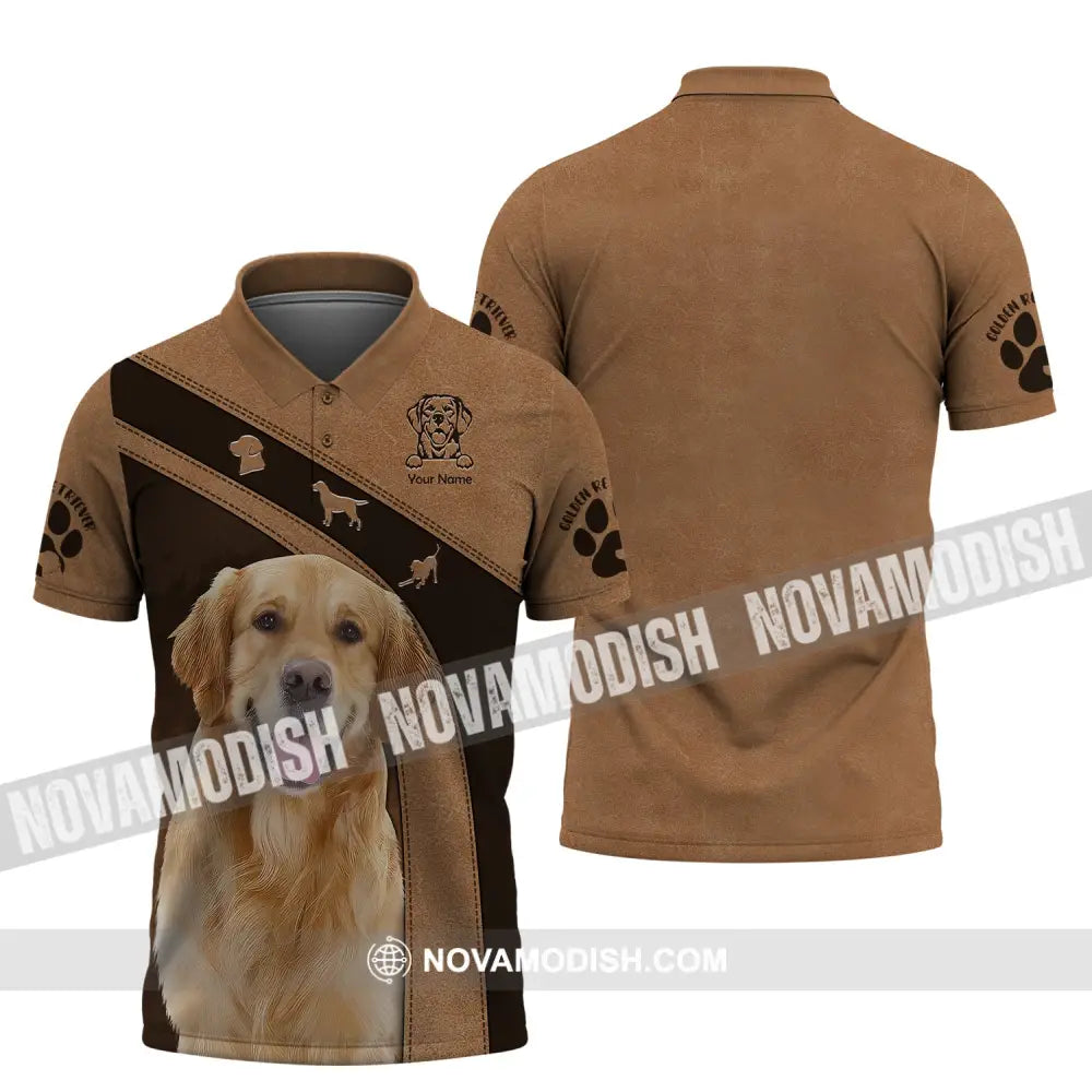 Unisex Shirt Custom Name Golden Retriever T-Shirt For Pet Lovers Polo / S