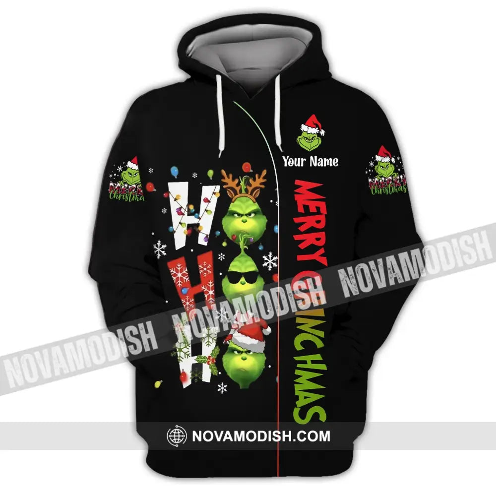 Unisex Shirt Custom Name Grinch Christmas Merry Grinchmas Gift Hoodie / S T-Shirt