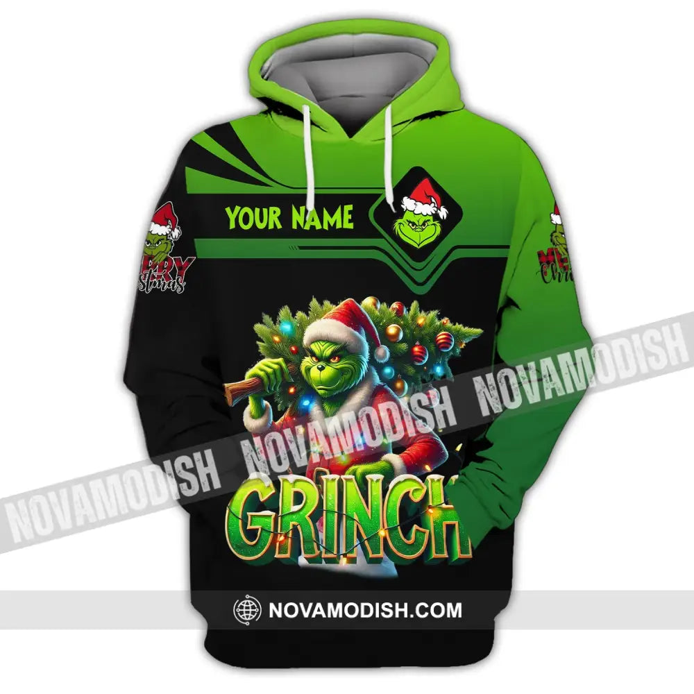 Unisex Shirt Custom Name Grinch Christmas Merry Grinchmas Gift Hoodie / S T-Shirt