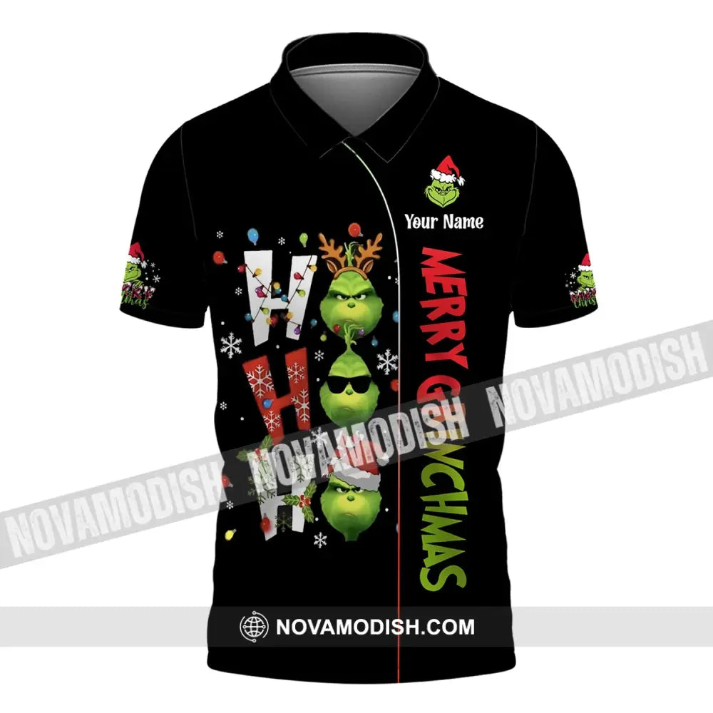 Unisex Shirt Custom Name Grinch Christmas Merry Grinchmas Gift Polo / S T-Shirt