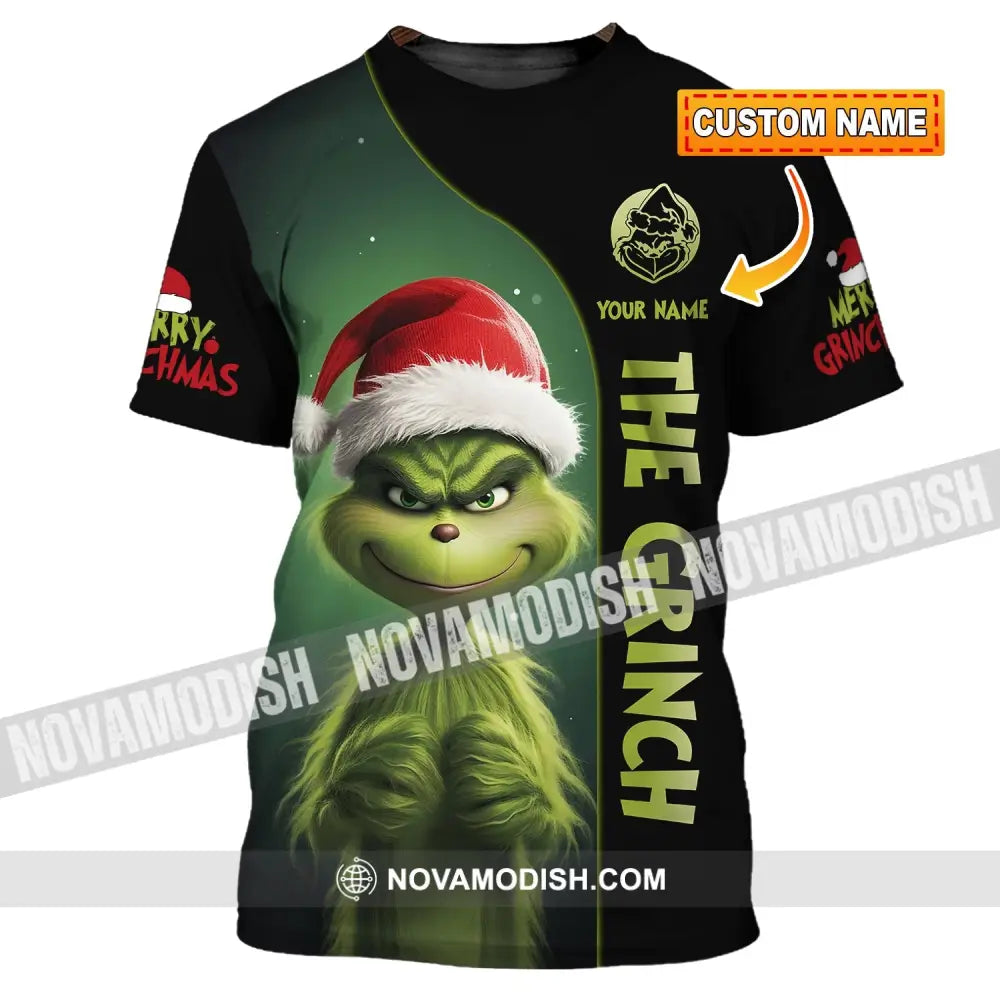 Unisex Shirt Custom Name Grinch Christmas Merry Grinchmas Gift T-Shirt