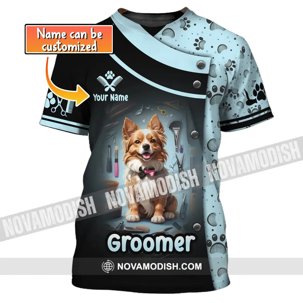 Unisex Shirt Custom Name Groomer Dog Groomers Grooming T-Shirt