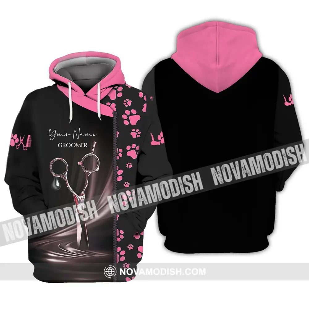 Unisex Shirt - Custom Name Shirt - Groomer Paws Custom Name Shirt Hoodie / S T-shirt