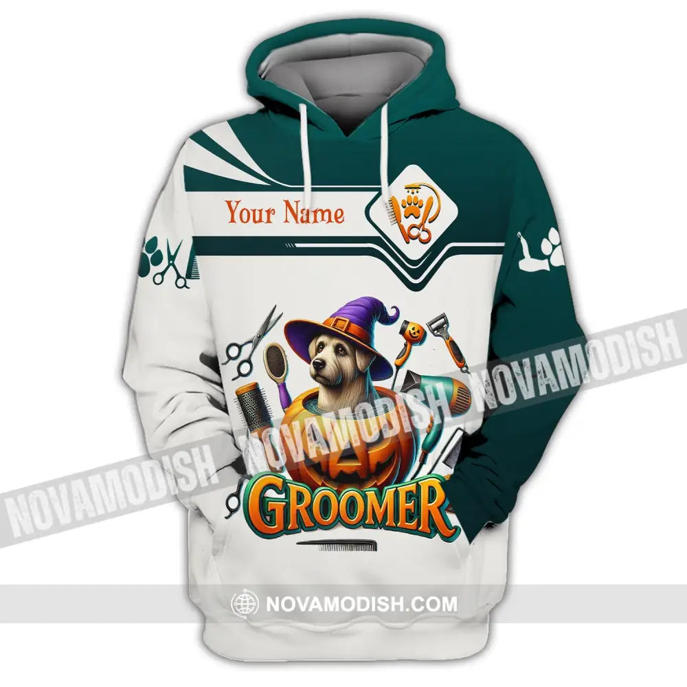 Unisex Shirt Custom Name Groomer Pet Grooming T-Shirt Hoodie Long Sleeve / S T-Shirt