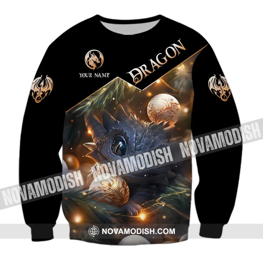 Unisex Shirt - Custom Name Growing Dragon Long Sleeve / S T-Shirt