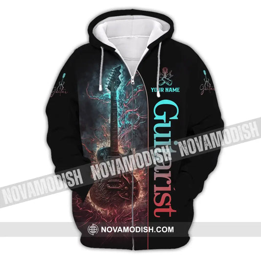 Unisex Shirt Custom Name Guitarist Guitar Lover Gift Zipper Hoodie / S T-Shirt