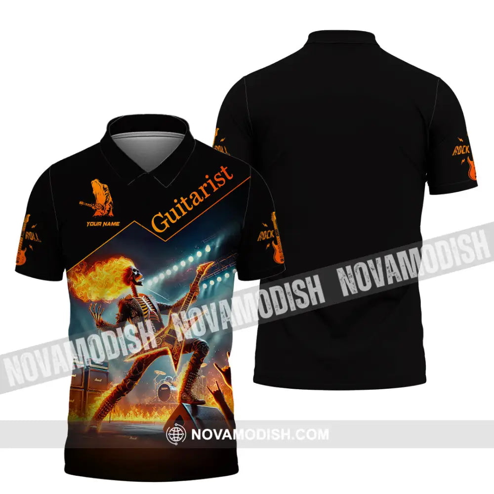 Unisex Shirt Custom Name Guitarist Love T-Shirt Polo / S T-Shirt