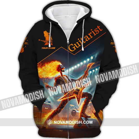 Unisex Shirt Custom Name Guitarist Love T-Shirt Zipper Hoodie / S T-Shirt