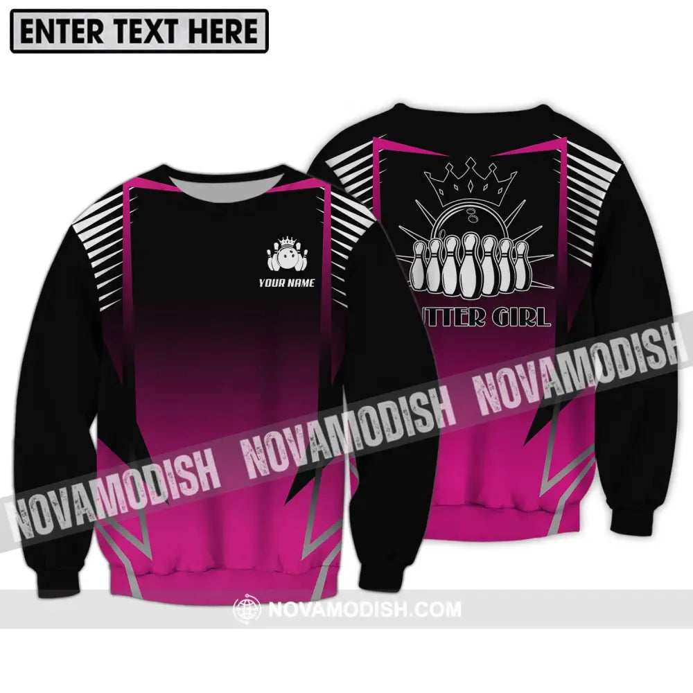 Unisex Shirt - Custom Name Gutter Bowling Shirt Long Sleeve / S T-shirt