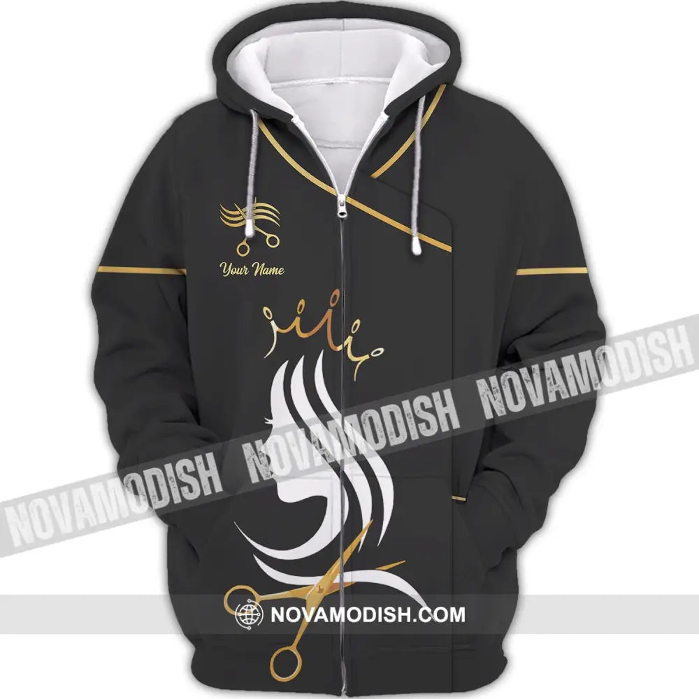 Unisex Shirt - Custom Name Shirt - Hairdresser For Queen Zipper Hoodie / S T-shirt