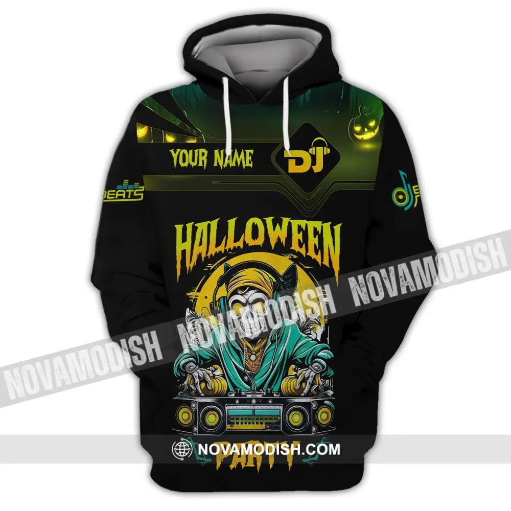 Unisex Shirt Custom Name Halloween Party Dj Hoodie Polo Long Sleeve / S T-Shirt