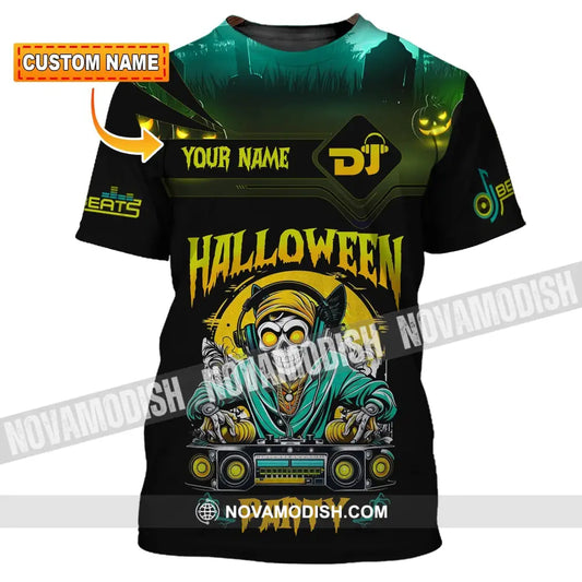 Unisex Shirt Custom Name Halloween Party Dj Hoodie Polo Long Sleeve T-Shirt