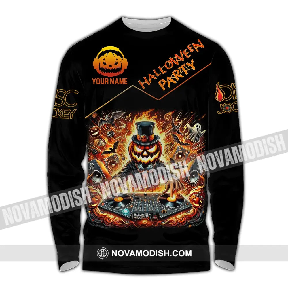 Unisex Shirt - Custom Name Halloween Party Long Sleeve / S T-Shirt