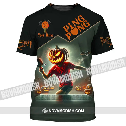 Unisex Shirt Custom Name Halloween Ping Pong Apparel Polo Long Sleeve Love T-Shirt / S T-Shirt