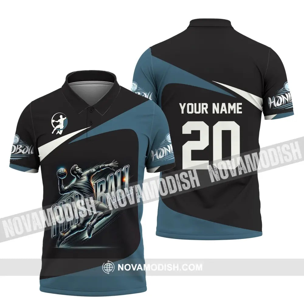 Unisex Shirt Custom Name Handball Long Sleeve Hoodie Polo Team Uniform / S T-Shirt