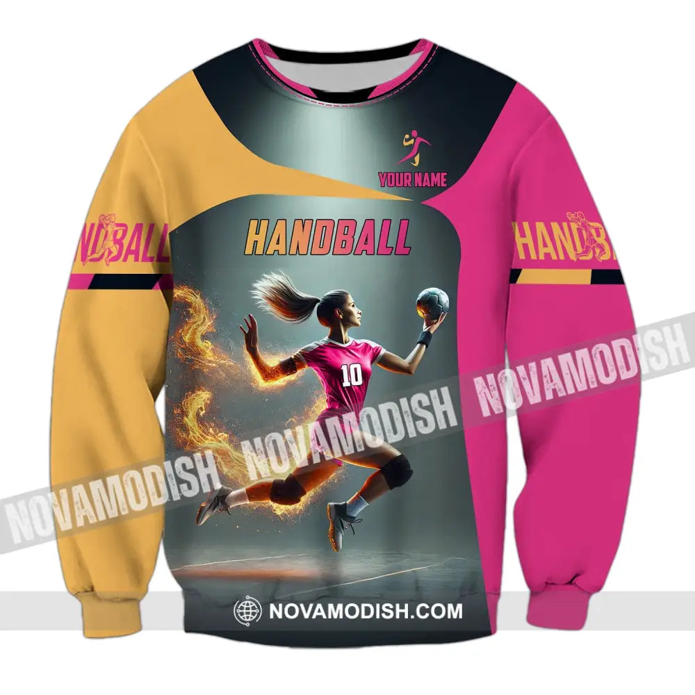 Unisex Shirt - Custom Name Handball Long Sleeve / S T-Shirt