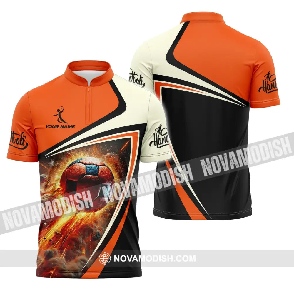 Unisex Shirt Custom Name Handball Love T-Shirt Zipper Polo / S T-Shirt